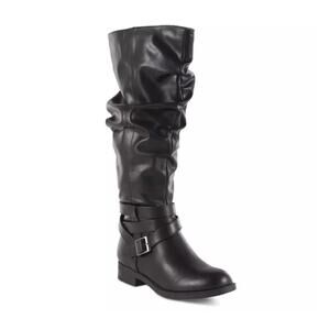 SM New York Women's Cornelia Black Tall Flat Heel Boots US 8.5W